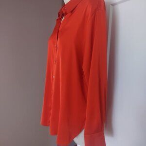ZARA Flowy Satin Effect Shirt With Back Gathers - SMALL (runs large)